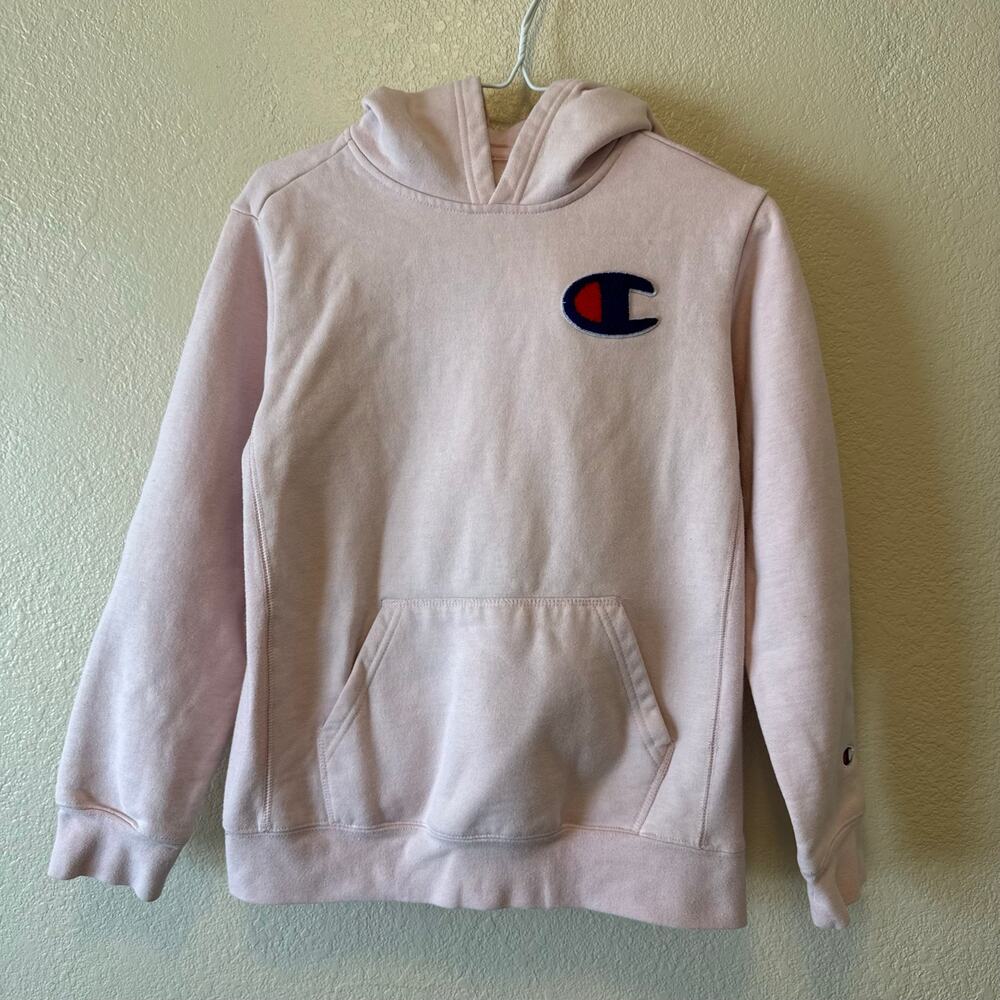 Champion Authentic Light Pink Logo Pullover Hoodie Size Large